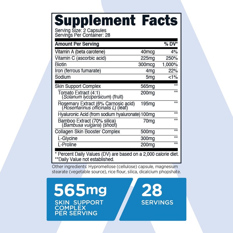 TransfromHQ Longevity Skin Support (28 Servings) - 56 Capsules