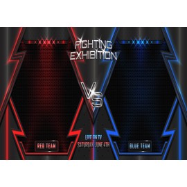 Loccor 6x4ft Fabric Boxing Arena Backdrop Boxing Ring VS Letters Fight Competition Sport Photography Background for Boxing Theme Party Decorations Photoshoot Studio Props