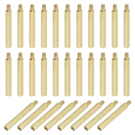 PATIKIL M2 x 19+3 mm Male Female Brass Hex Spacer Standoff, 30 Pcs for FPV Drone Quadcopter PCB Motherboard Steel Screw Nut Set Computer & Circuit Board, Gold