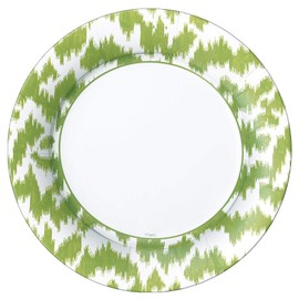 Caspari Modern Moiré Paper Dinner Plates in Green - Pack of 8
