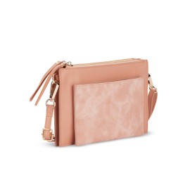 Expatrié Umhängetasche Damen Rosa - Isabelle - Elegante Clutch und Crossbody Bag mit abnehmbarem Schultergurt - Flache und Kleine Handtasche für Hochzeit & Ausgehen