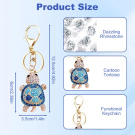 Nhemeylp Rhinestone Tortoise Keychain Tortoise Accessories Turtle Keyring for Bag Charm, Handbag Charms, Turtle Gifts, Cartoon Sparkling Animal Charm Keyring, Phone Bag Pendant Key Chain