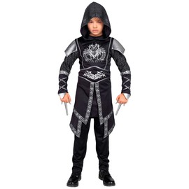 W WIDMANN MILANO Party Fashion - Children's Dark Knight Costume Black Medieval Soldier Ninja Warrior