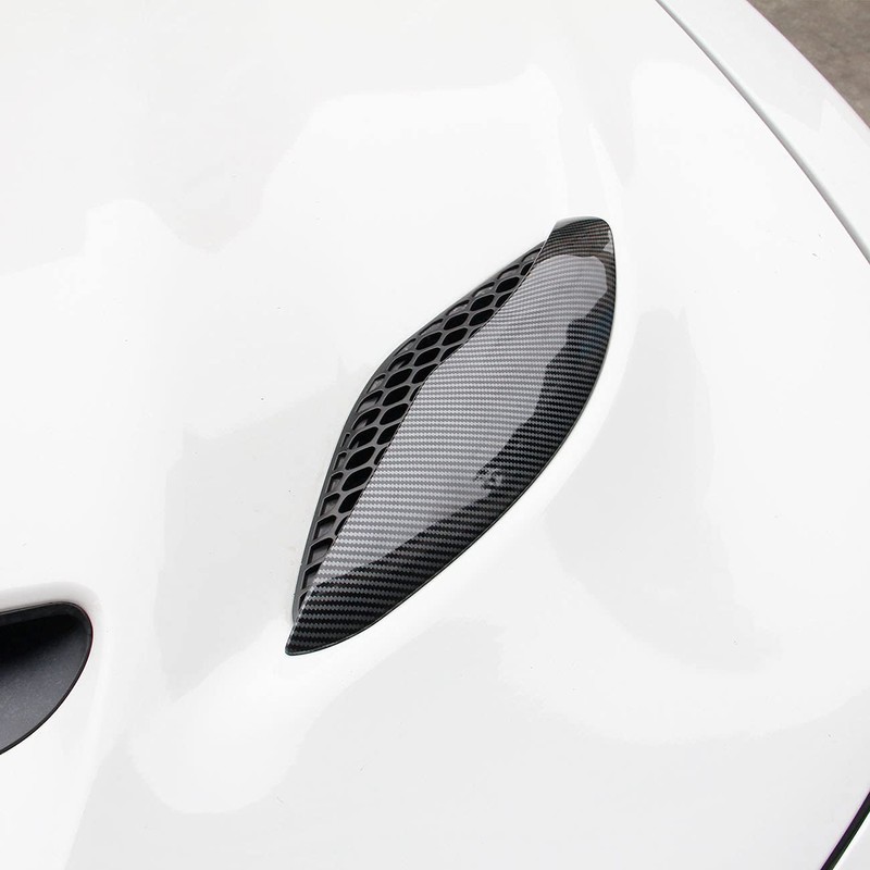 crosselec Carbon Fiber Engine Hood Vent rain Eyebrow Guard Cover