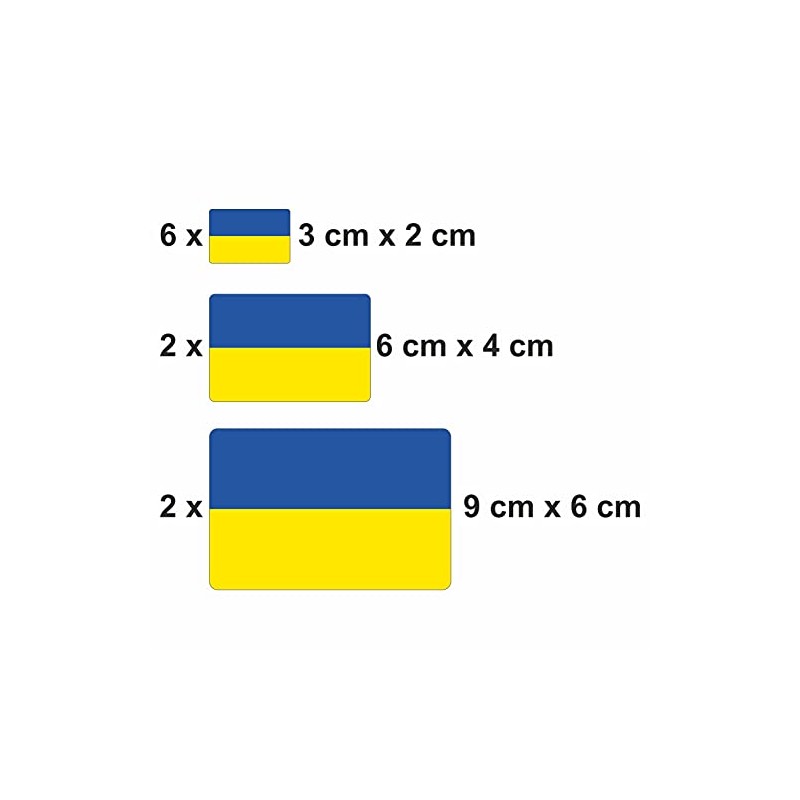 Generisch Set of 10 Ukraine Flag Stickers, Car Sticker