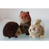 Woodland Animals cone cone/wood bristle Christmas Decoration set of 3