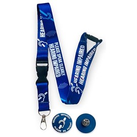 3D Visual Pin Badge for Hearing Impaired Individuals, Lanyard Included