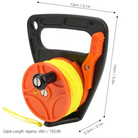 Dive Reel with Thumb Stopper, Portable Scuba Diving Reel Kayak Anchor 150ft, Multi Purpose Dive Reel, for Cave and Wreck Exploration/Recreational Diving/Spear Fishing, with Stop Switch(#4)