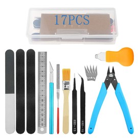 Bigstone 17 PCS Gundam Model Tools Kit Hobby Building Tools Set for Cars, Airplanes, Buildings, Gundam, Robots Models Building Repairing and Fixing ext.