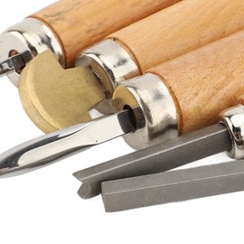 Niiyen Set of 5 Stone Setting Prong and Bezel Set Jewelry Stone Prong Pusher Craft Tool Set with Wooden Handle for Jeweler Beginners