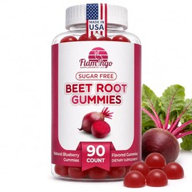 Flamingo Supplements Gomitas De Raíz De Remolacha De Óxido Nítrico Sin Azúcar (1500 Mg) - Masticables De Raíz De Remolacha Para El Rendimiento Atlético, Potenciador De Óxido Nítrico, Energía