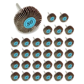QWORK® Pack of 30 Flap Sanders, Flap Sanders, 32 x 10 x 3 mm, 80 Grit for Rotary Tools