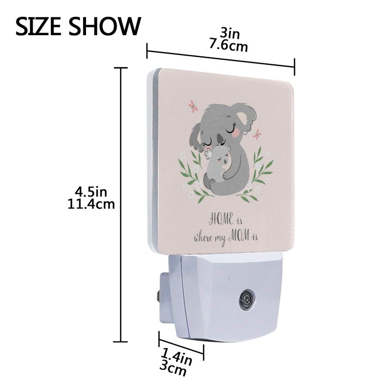 Plug-in Night Light Warm White LED Nightlight Cute Koala MOM