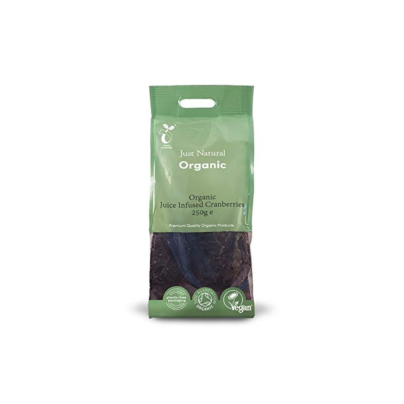 Just Natural Organic Juice Infused Cranberries 250g