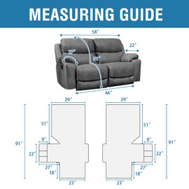H.VERSAILTEX 100% Waterproof Loveseat Recliner Sofa Cover Thick Soft Reclining Couch Cover with Adjustable Strap 2-Piece Furniture Protector for Dog Pet Washable(Recliner Loveseat, French Oak)