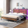 Rolanstar Bed Frame King Size with USB Charging Station, LED