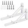 Wokape 2Pack 10" Folding Shelf Brackets, Decorative Heavy Duty Stainless