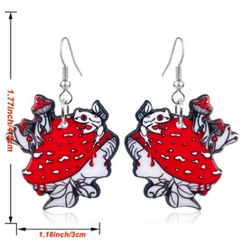RofYof Mushroom Earrings Cute Mushroom Female Body Earrings Creative Acrylic Dangle Earrings Funny Holiday Gifts (mushroom-6)