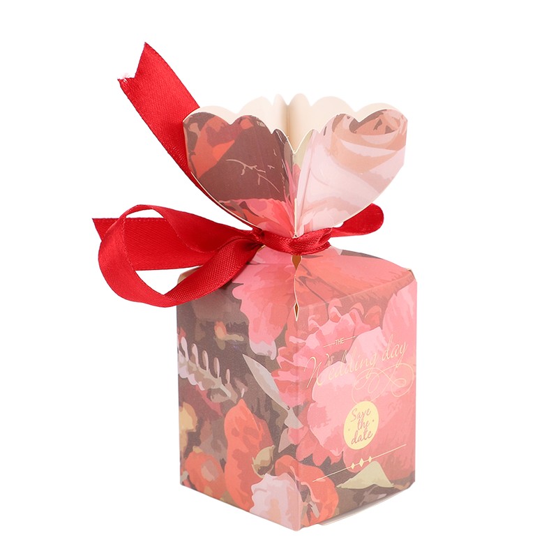 50 Set Wedding Favor Boxes Floral Pattern Retro Style Easy
