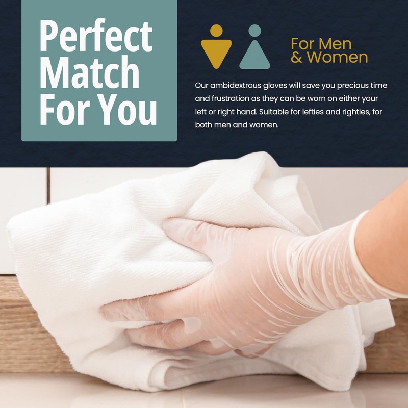 MED PRIDE Medical Vinyl Examination Gloves (Large, 100-Count) Latex &