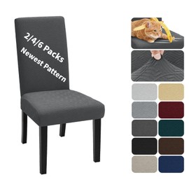 XINEAGE 2 Packs 2023 Newest Pattern Dining Chair Slipcover Parsons Chair Furniture Protector Stretch Chair Covers for Dining Room, Restaurant, Kitchen, Party (Dark Gray)