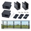 Muzata 4Pack Adjustable Glass Clamp for Thickness 5/16"-1/2"(8mm-12mm) Black Square