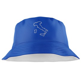 Purple Print House Shape of Italy Embroidery Bucket Hat Mens Womens Embroidered Italian Italia Footy Supporter Rugby Fan Gift Country Birthday Men Fathers Day, S, Royal