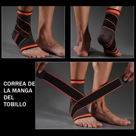 1 Par Tobillera para Esguince Ortopédica, Tobilleras Deportivas de Compresión, Ajustable , Antideslizante Soporte de Tobillo Súper Elástico Transpirable，para Fitness、Tensión en el Tobillo 、Esguinces y Alivio de Dolor de Hinchazón (Naranja -M)