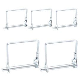 CEEYSEE 5 x Locking Pin 6 mm x 70 mm One Cotter Pin Pipe Folding Pin with Snap Lock Square Galvanised Shackle for Trailers, Tractors, Dumppers, Farm, Lawnmower (F.6 mm x 70 mm)