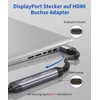 JSAUX DisplayPort to HDMI Adapter 4K @ 30Hz Gold-Plated DP