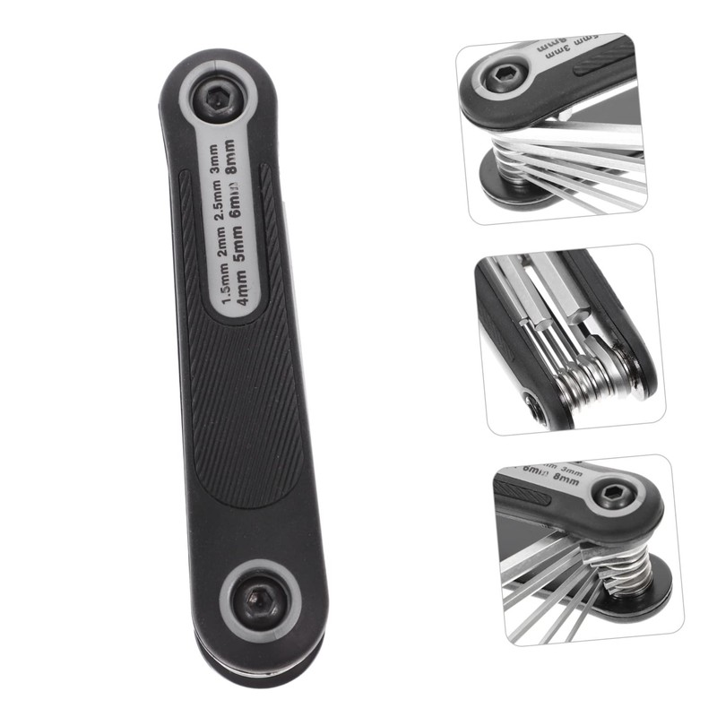 KONTONTY Hexagonal Wrench Set 8pc Folding Key Tool Kit Home