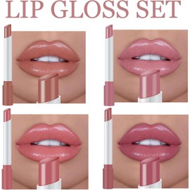 4 PCS Labiales, Balsamo Labial, Labial Hidratante, Mate Lápiz Labials, Labials Impermeable sin Decoloración Cosméticos,Tinte de labios para mujeres (03, 4PCS)