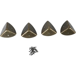 Juego de 4 protectores de esquina de metal de bronce de 40 mm para baúles de madera, maletines de herramientas decorativos con tornillos