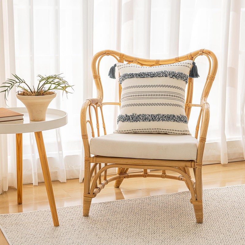 BUIOVBEY Boho Throw Pillow Covers 20x20 Set of 2 Woven