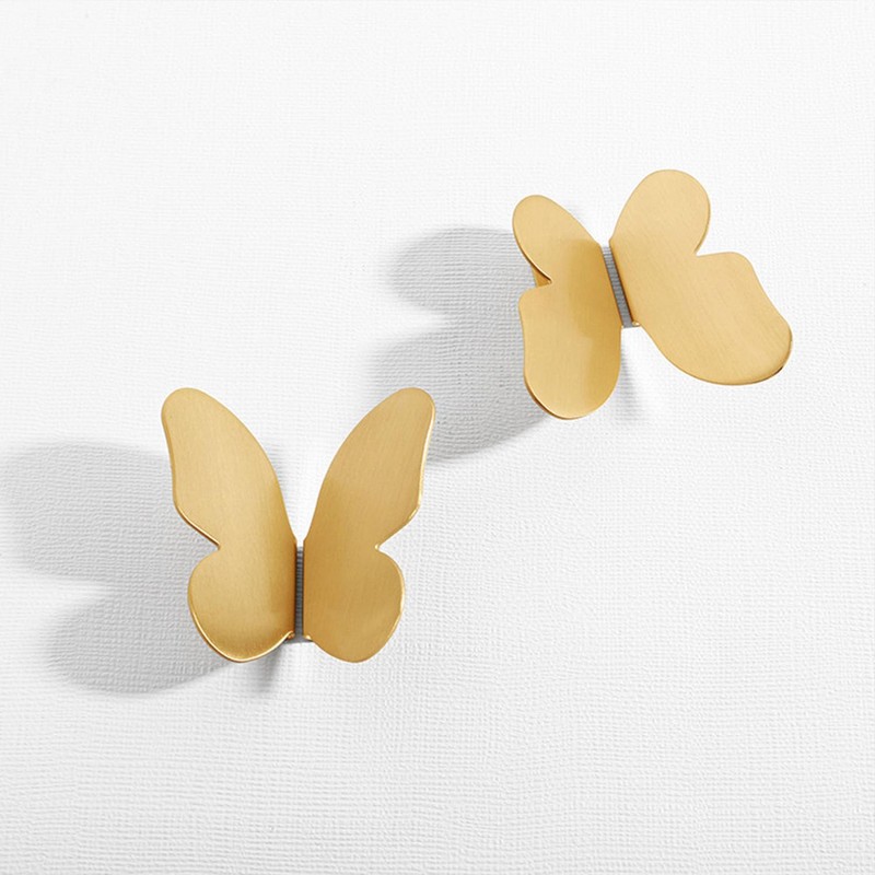 FAYZSOWSR 2Pack Butterfly Cabinet Knobs Gold Butterfly Single Hole Knob