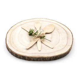 Perfectware Compostable Cutlery Set, 350 Pieces, Wooden Forks Knives Spoons, Disposable