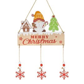 CHEERYMAGIC Wooden Christmas Decorations, Wooden Merry Christmas Hanging Sign Christmas Plaque Sign Door Hanging Sign with Snowflakes Christmas Ornaments Indoor Outdoor Xmas Decor A9ZRLRMGP