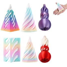 6 PCS Spiral Cone Fidget Toy Set, 3D Printed Fidgets with Rainbow Colors, Fidgets Toys for Kids and Adults, Portable Desk Decor for Office and ClassroomDecorations Toy for Kids Adult Gift