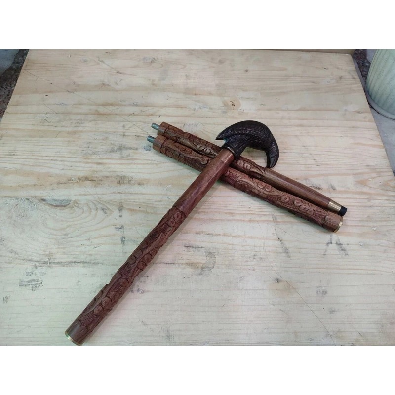 HEAD Antique Style Brass Raven Black Crow Head Handle For