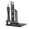 4pcs Bookends Black Architectural Style Decorative Non Slip Metal Desktop