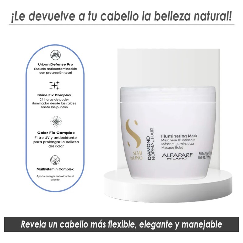 Mascarilla Iluminadora Alfaparf Para Cabello Normal 500g