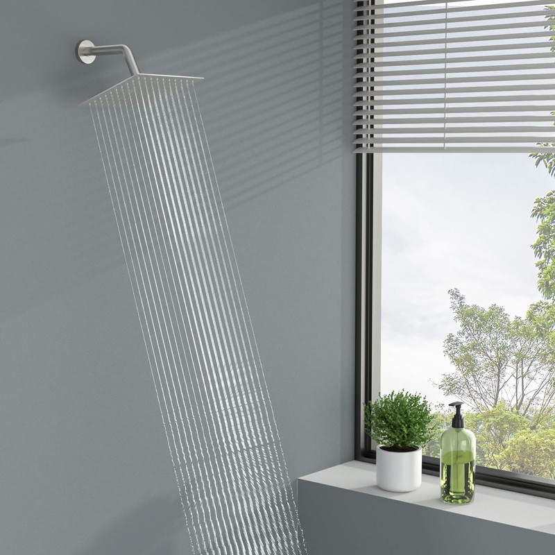 Lordear Rain Shower Head 6 Inch Solid Ultra Thin 304