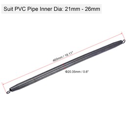 uxcell Spring Tube Bender, 20.35mm OD 460mm Length High-carbon Steel B-Type for 21-26mm ID PVC Pipe