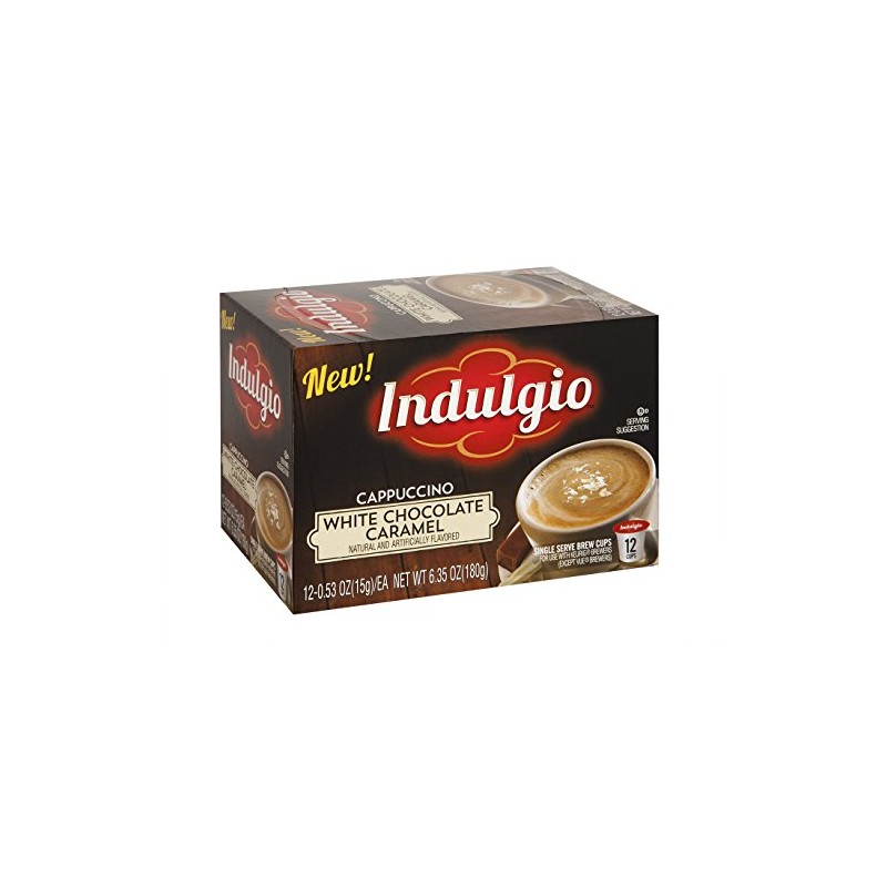 Indulgio 72 Count K-Cups (White Chocolate Caramel Cappuccino) (Compatible with