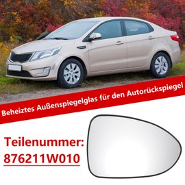 Auto-Rückspiegel,rechter Beifahrerseitenspiegel,Ersatz mit Trägerplatte,beheiztes weißes Glas für KIA Rio 2012–2016,Ersatz 876211W010,1 Stück