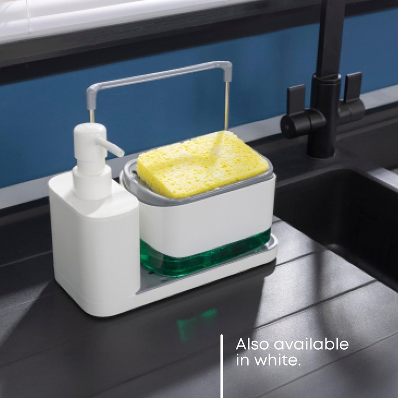 Fineway 3-in-1 Automatic Refillable Soap Dispenser Set with Sponge Holder,
