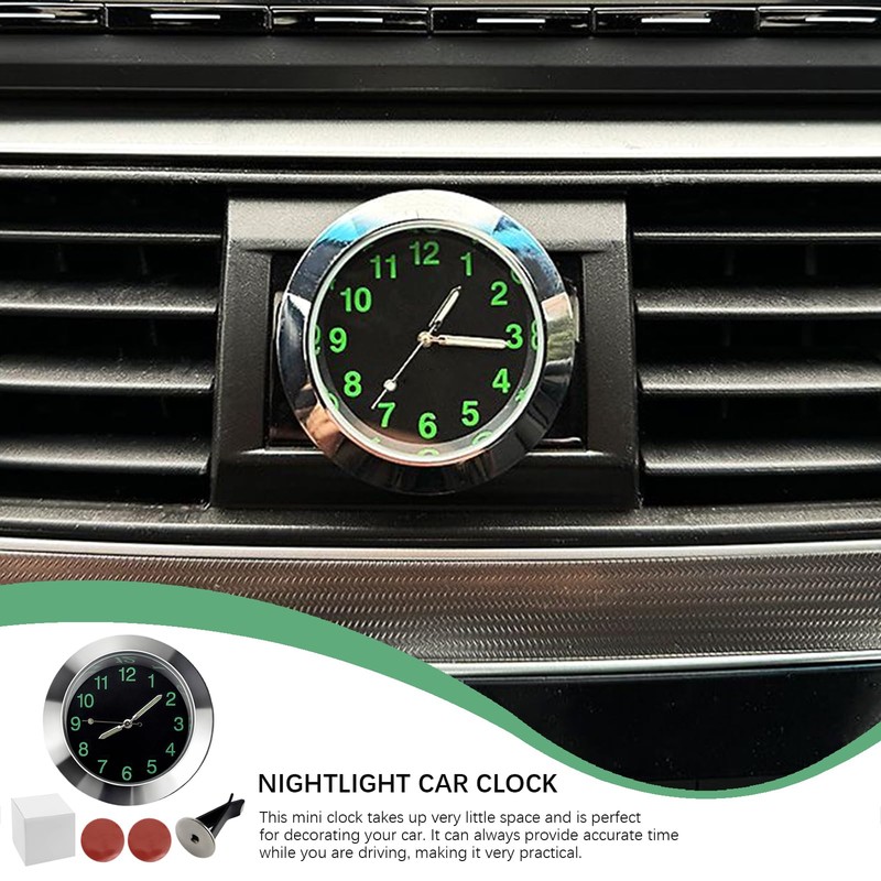ZJIVQO Car Dashboard Clock, Mini Luminous Car Clocks, Universal Automotive