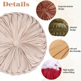 Yerliker 6 Pcs Floor Pillow Cushions 15inch Round Velvet Throw Pillows Colorful Flexible Cushions Alternative Pillows for Couch Chair Home Office Classroom Decor(Fall Color)
