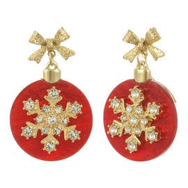 Madison Tyler Snowflake Light Bulb Christmas Dangle Earrings for Women | Statement Cute Acrylic Pave Rhinestone Snowflake Bow Post Jewelry | Xmas Holiday Earrings Gifts