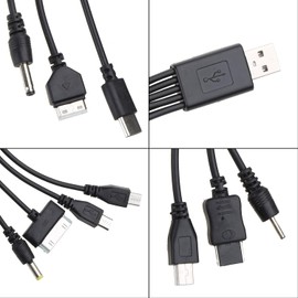 Weicoca 1 Piece 10 in 1 Universal USB Cable, Multiple Universal Charging Cable for Cell Phones, Earphone Speaker Adapter Cable, USB Cables for Mobile Phones USB Charging Cord 20CM/7.87in Data Cable